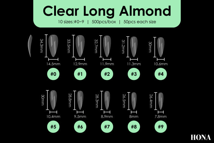 Almond Full Cover Extension Tips