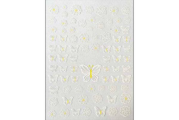 62 - White Butterfly Stickers