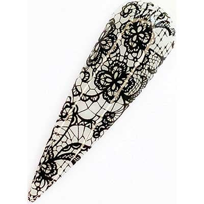 Black Lace (Large Pattern) - HONA - The Home Of Nail Art