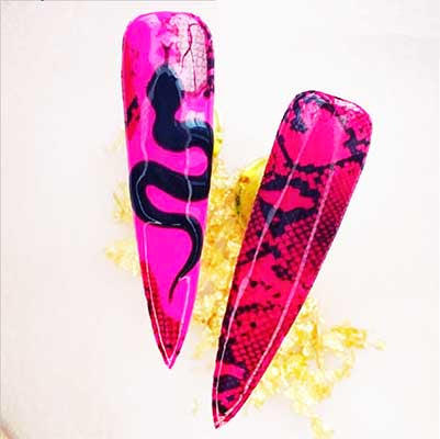 Pink Snake Skin - HONA - The Home Of Nail Art